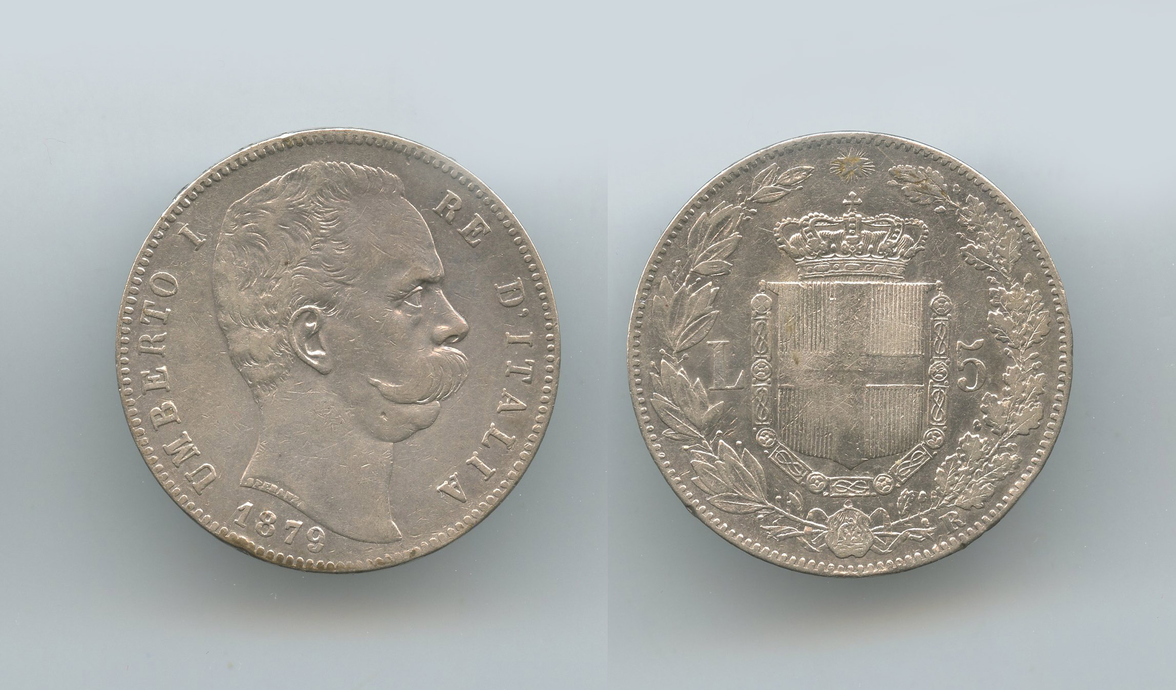 REGNO D' ITALIA, Umberto I (1878-1900) 5 Lire 1879