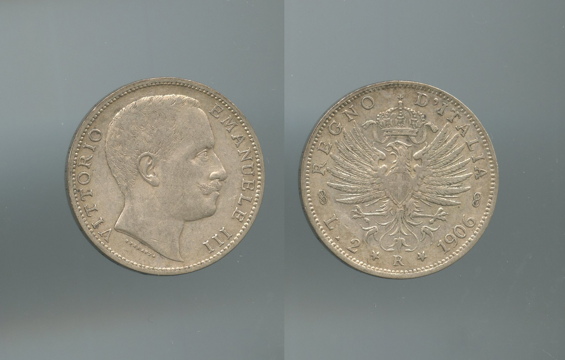 REGNO D' ITALIA, Vittorio Emanuele III (1900-1943) 2 Lire 1906 "Aquila Sabauda" - Clicca l'immagine per chiudere