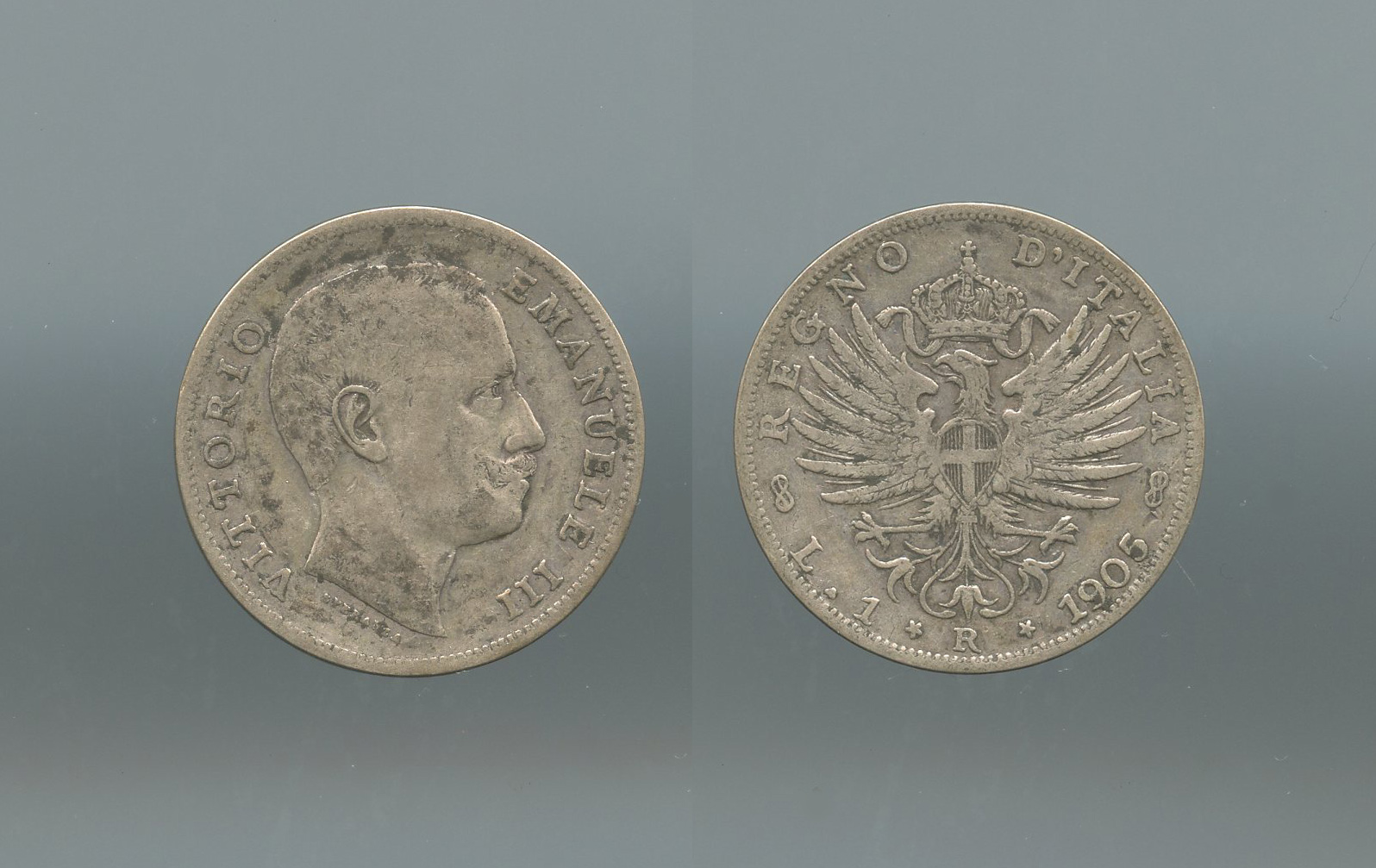 REGNO D' ITALIA, Vittorio Emanuele III (1900-1943) Lira 1905 "Aquila Sabauda" - Clicca l'immagine per chiudere