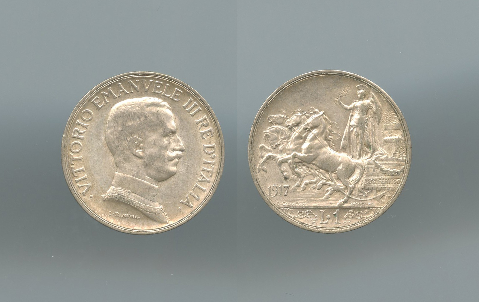 REGNO D' ITALIA, Vittorio Emanuele III (1900-1943) Lira 1917 "Quadriga briosa" - Clicca l'immagine per chiudere