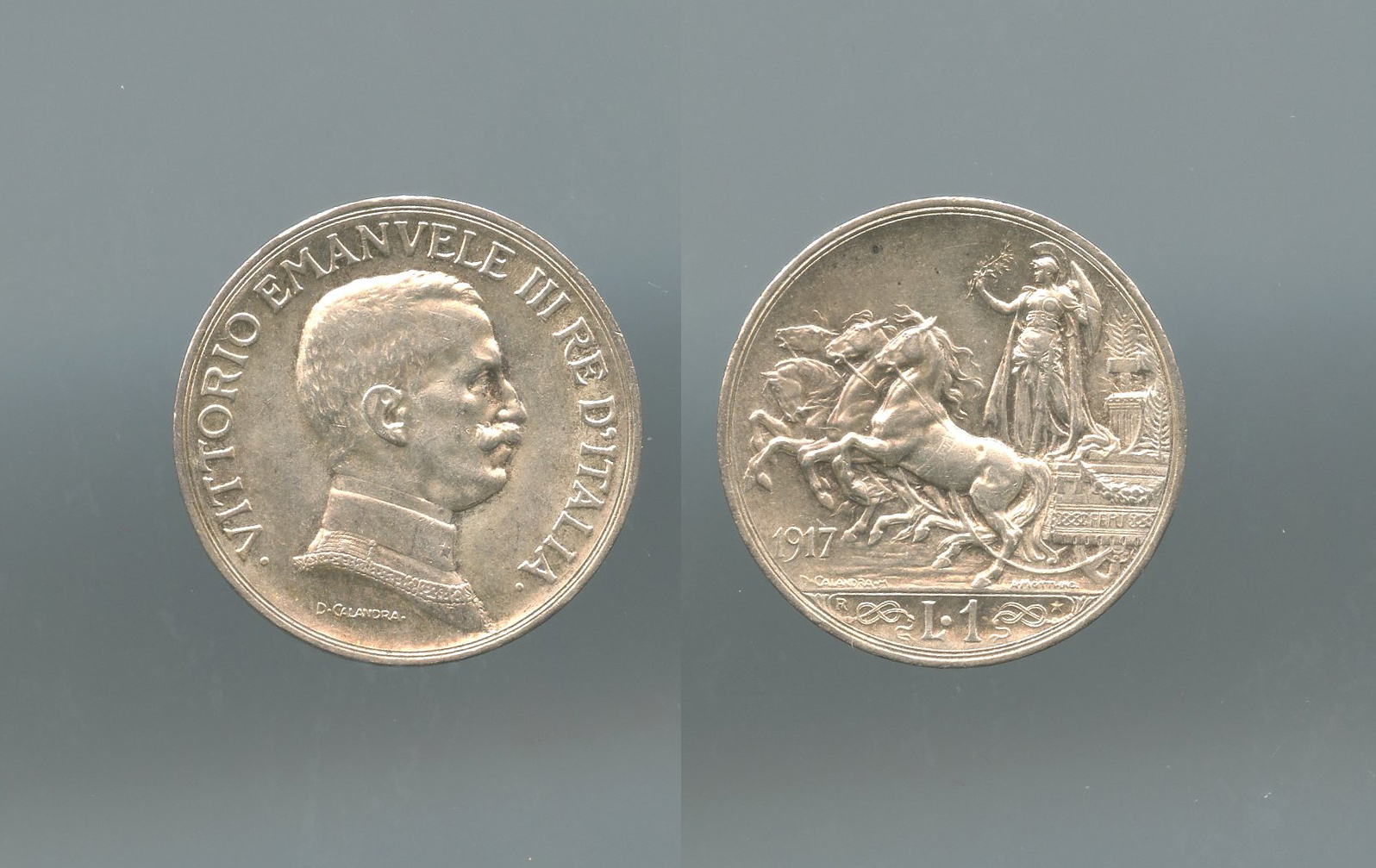 REGNO D' ITALIA, Vittorio Emanuele III (1900-1943) Lira 1917 "Quadriga briosa"