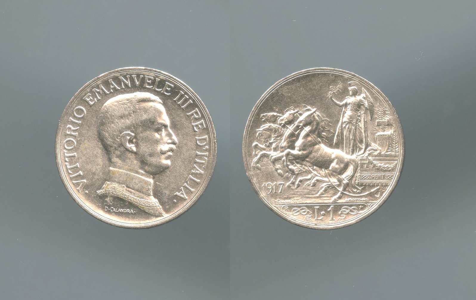 REGNO D' ITALIA, Vittorio Emanuele III (1900-1943) Lira 1917 "Quadriga briosa"