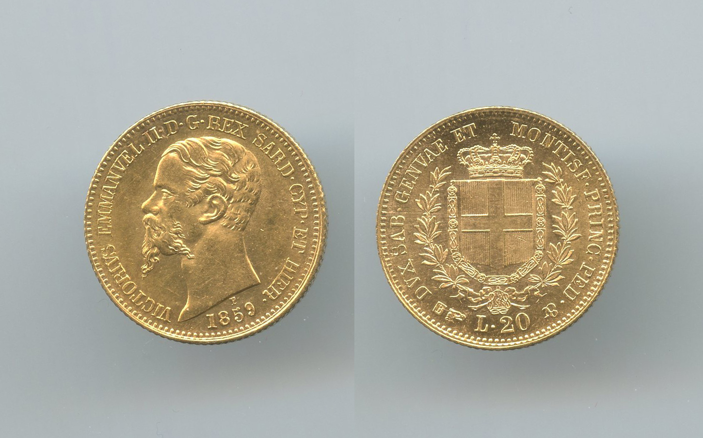 REGNO DI SARDEGNA, Vittorio Emanuele II (1849-1861) 20 Lire 1859 Torino