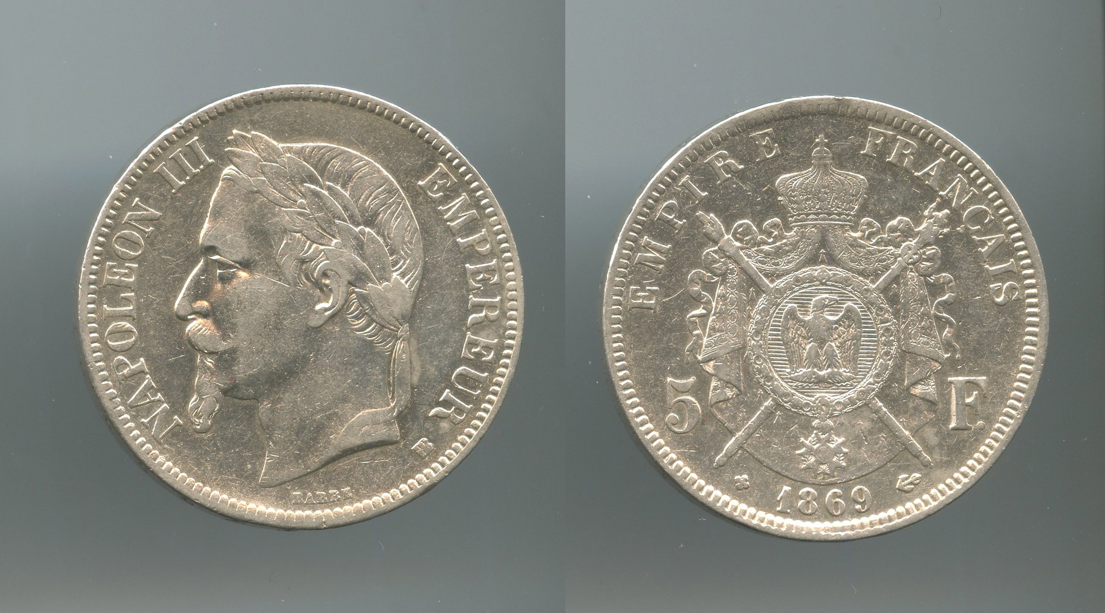 FRANCIA, Napoleone III (1852-1870) 5 Francs 1869 BB