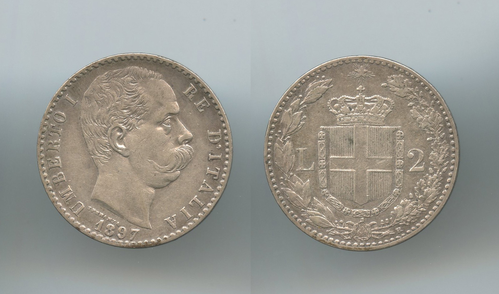 REGNO D' ITALIA, Umberto I (1878-1900) 2 Lire 1897 - Clicca l'immagine per chiudere