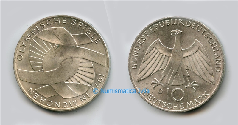 GERMANIA, Repubblica Federale, 5 Mark 1972 Olimpiadi Monaco - Clicca l'immagine per chiudere