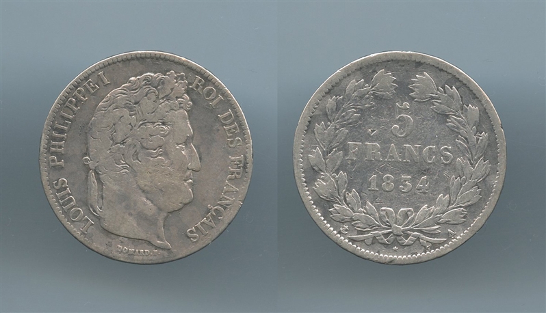 FRANCIA, Louis Philippe I (1830-1848) 5 Francs 1834 A