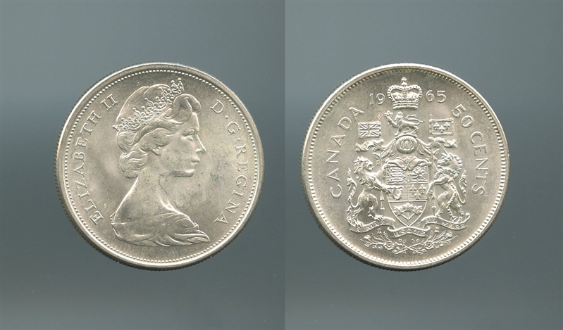 CANADA, Elizabeth II, 50 Cents 1965