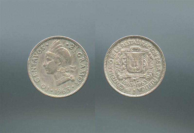 REPUBBLICA DOMINICANA, 10 Centavos 1963