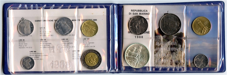SAN MARINO, Serie Divisionale 1988 "Fortificazioni sammarinesi"