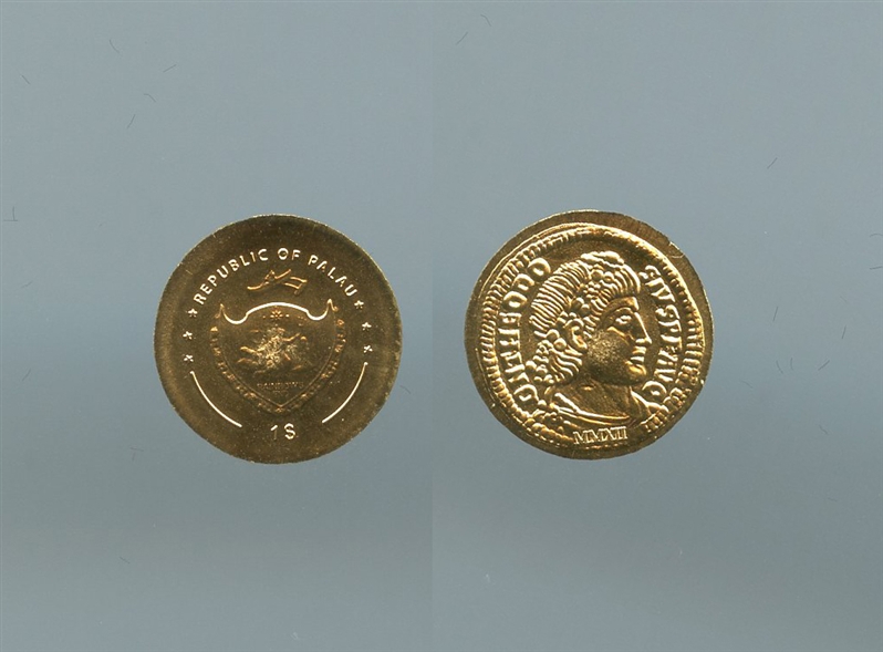 PALAU, 1 Dollar 2012, "Serie aurei imperatori romani - Teodosio" - Clicca l'immagine per chiudere