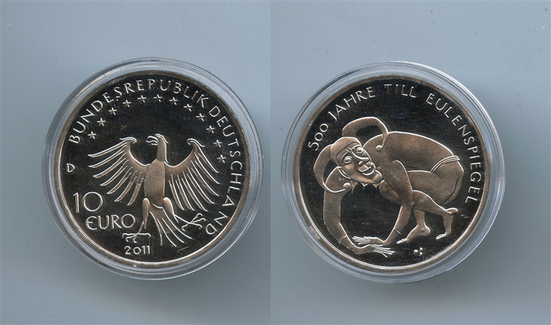 GERMANIA, 10 Euro 2011 D, "500 Till Eulenspiegel"