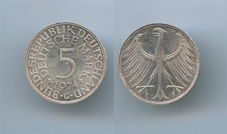 GERMANIA, 5 Mark 1974 G - Clicca l'immagine per chiudere