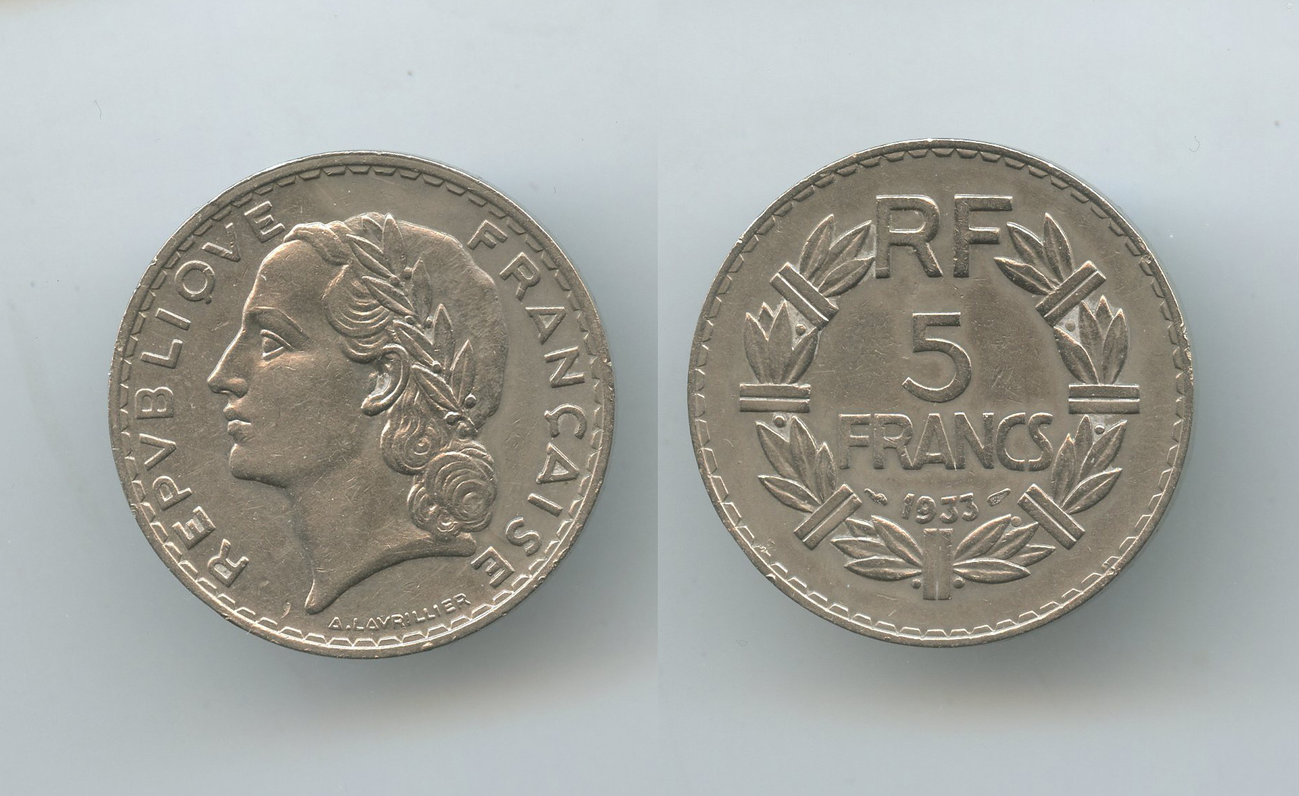 FRANCIA, Terza Repubblica (1870-1940) 5 Franc 1933