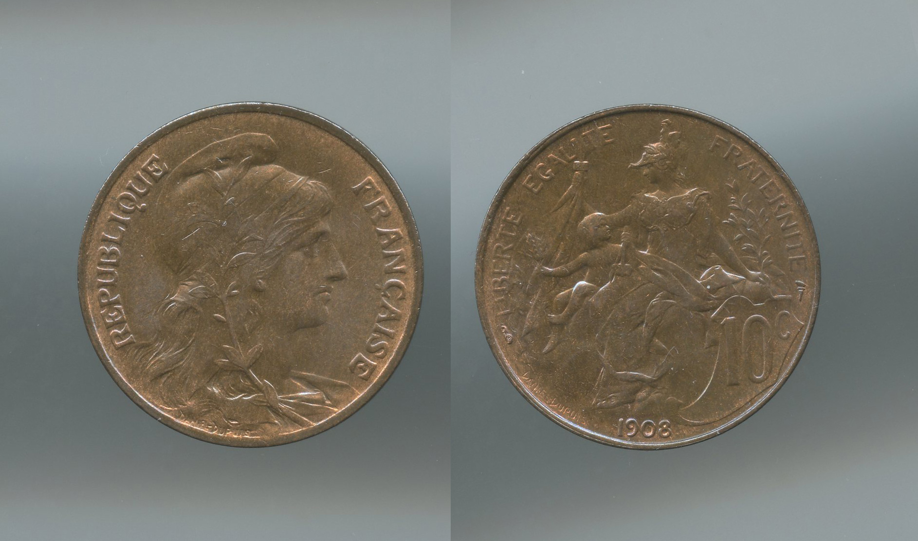 FRANCIA, Terza Repubblica (1870-1940) 10 Centimes 1908 A