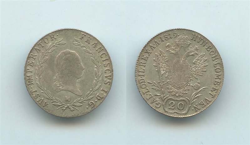 MILANO, Francesco I (1815-1835) 20 Kreuzer 1819