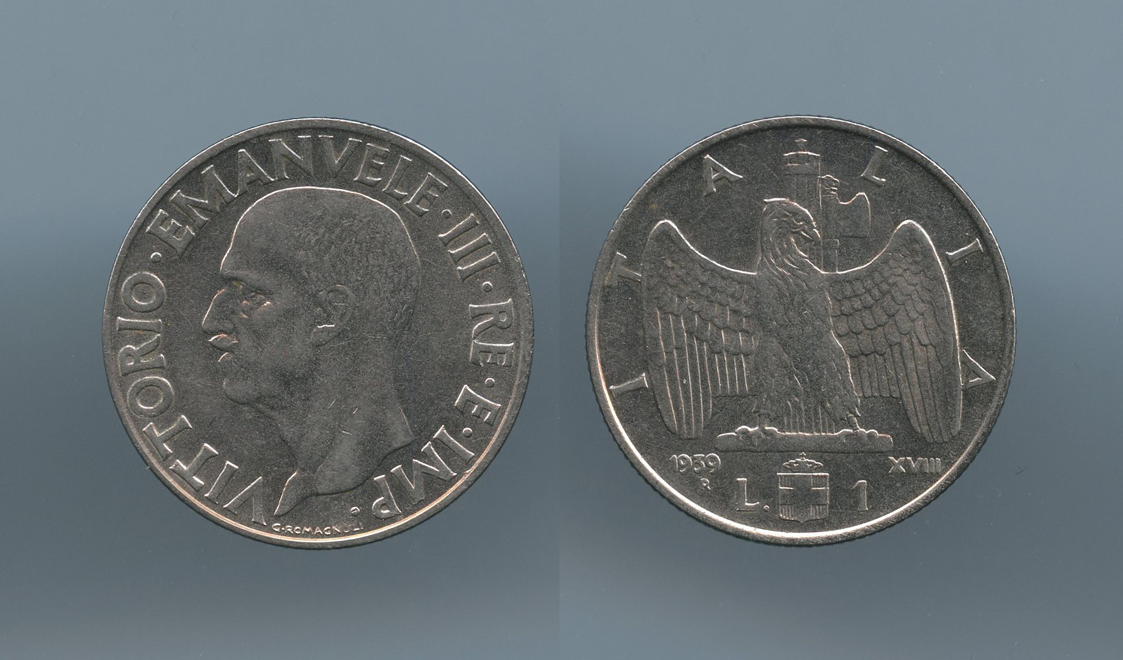 REGNO D' ITALIA, Vittorio Emanuele III (1900-1943) Lira 1939 XVIII "Impero"