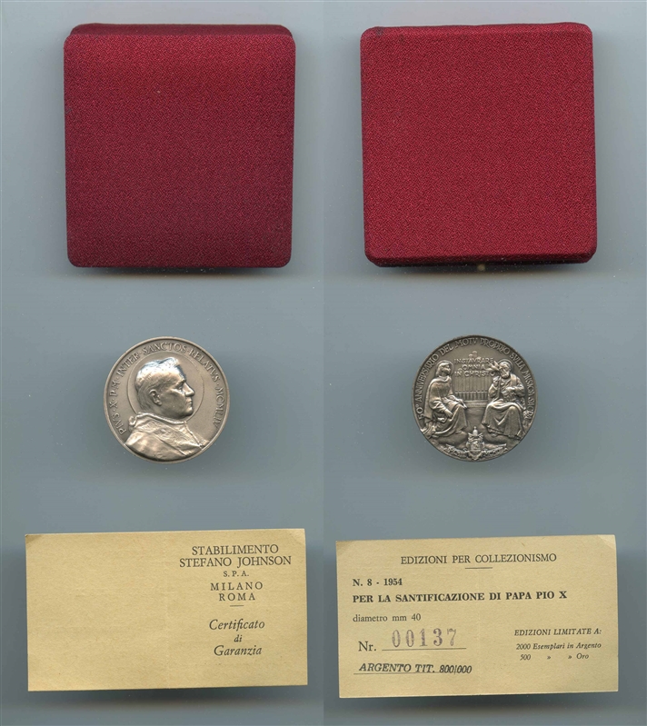 VATICANO, Pio XII (1939-1958) Medaglia 1954, Santificazione di Papa Pio X