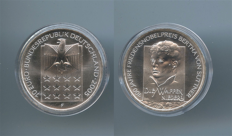 GERMANIA, 10 Euro 2005 F, "Bertha Von Suttner"