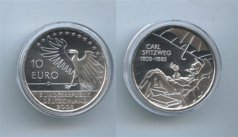 GERMANIA, 10 Euro 2008 D, "200 Carl Spitzweg"