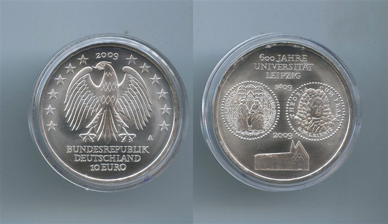 GERMANIA, 10 Euro 2009 A, "Universit di Lipsia"