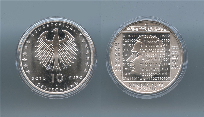 GERMANIA, 10 Euro 2010 G, "Konrad Zuse"