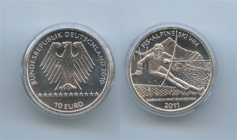 GERMANIA, 10 Euro 2011, "FIS - Campionati di sci alpino"