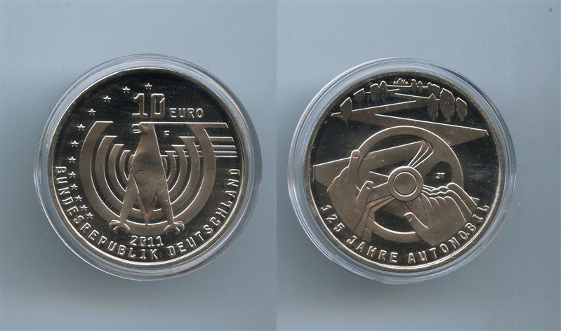 GERMANIA, 10 Euro 2011 F, "125 Automobile"