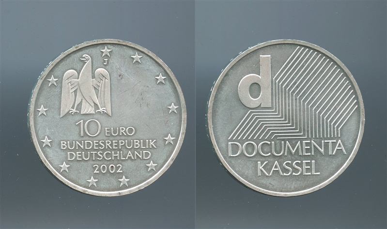 GERMANIA, 10 Euro 2002 J "Documenta Kassel Art Exposition"