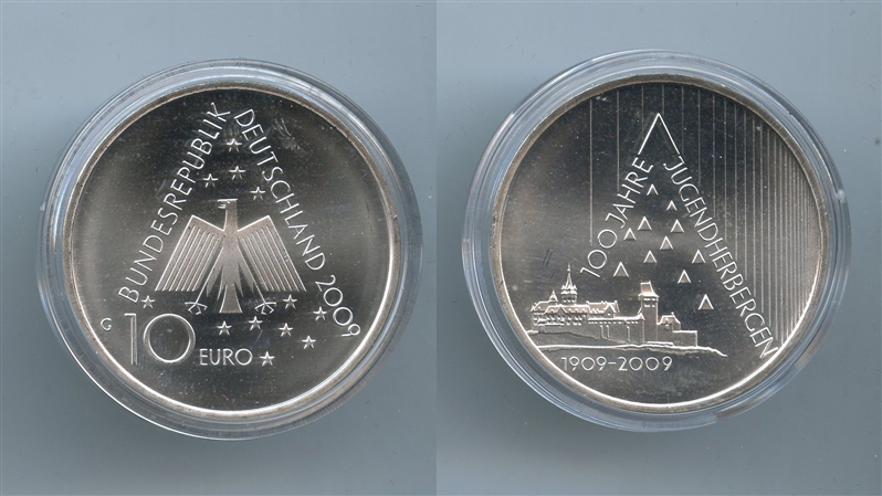 GERMANIA, 10 Euro 2009 G, "100 ostelli della giovent"