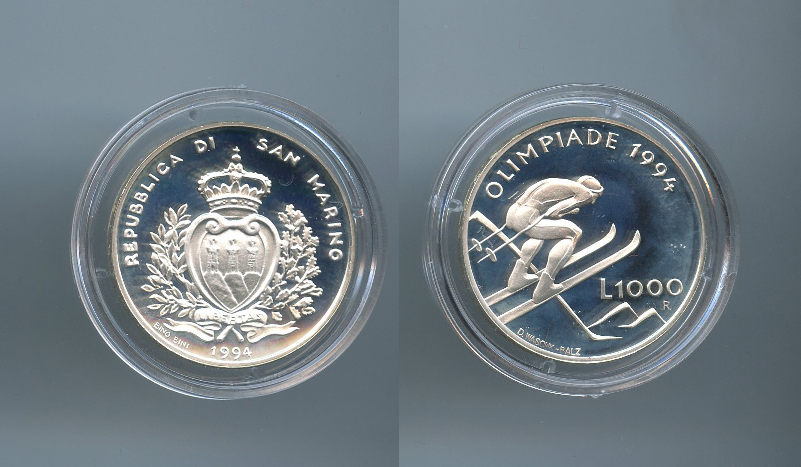 SAN MARINO, 1000 Lire 1994 "Olimpiade di Lillehammer '94"