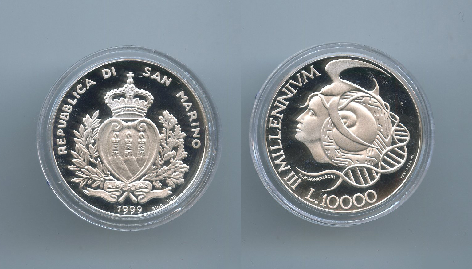 SAN MARINO, 10000 Lire 1999 "III Millenivm"