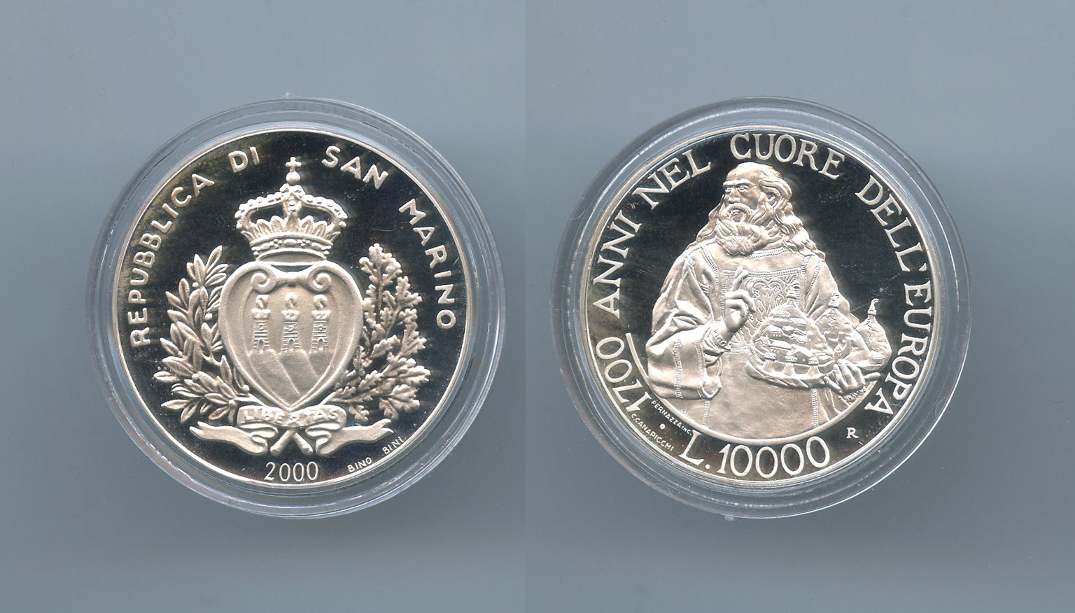 SAN MARINO, 10000 Lire 2000 "1700 della Repubblica"