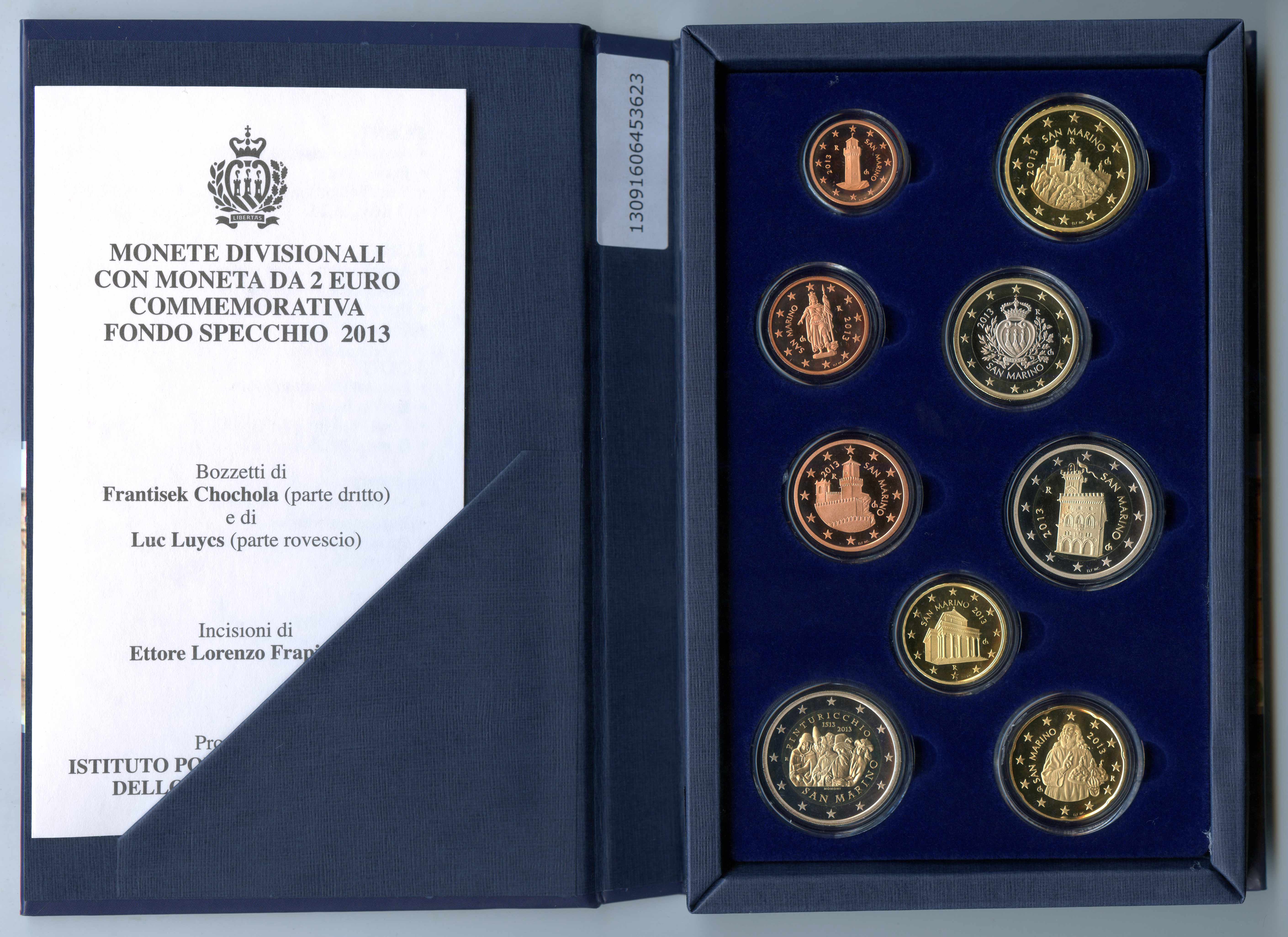 SAN MARINO, Serie Divisionale 2013 PROOF (incluso 2 ? Pinturicchio)