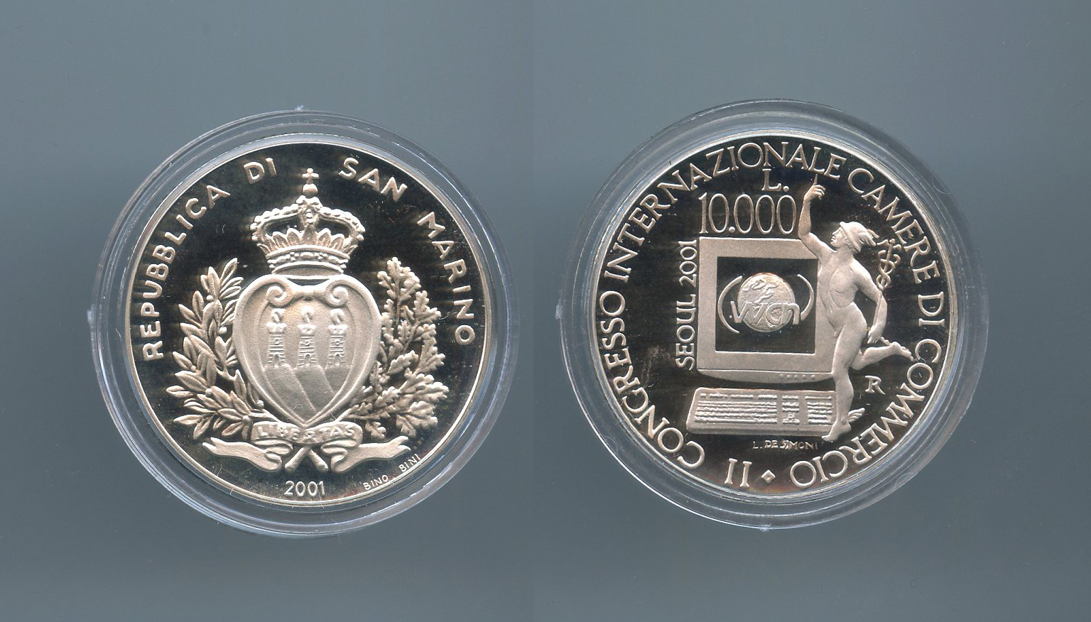 SAN MARINO, 10000 Lire 2001 "Congresso Camere di Commercio"