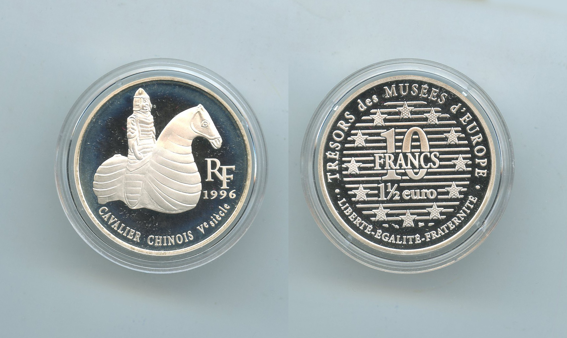 FRANCIA, 10 Francs - 1,5 Euro 1996 "Cavaliere cinese" - Clicca l'immagine per chiudere